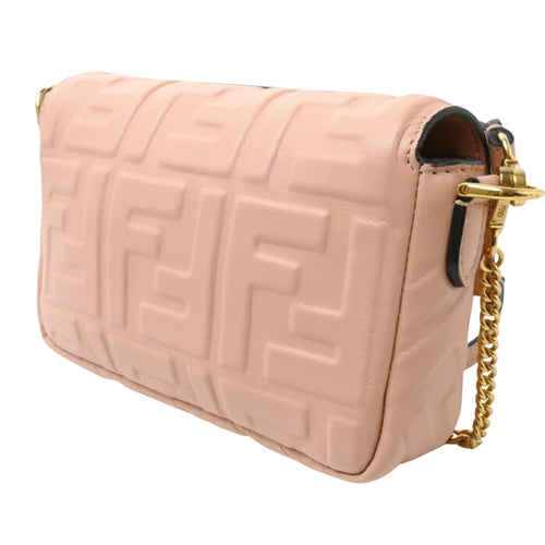 Fendi Baguette Pink Leather Shoulder Bag (Pre-Owned)