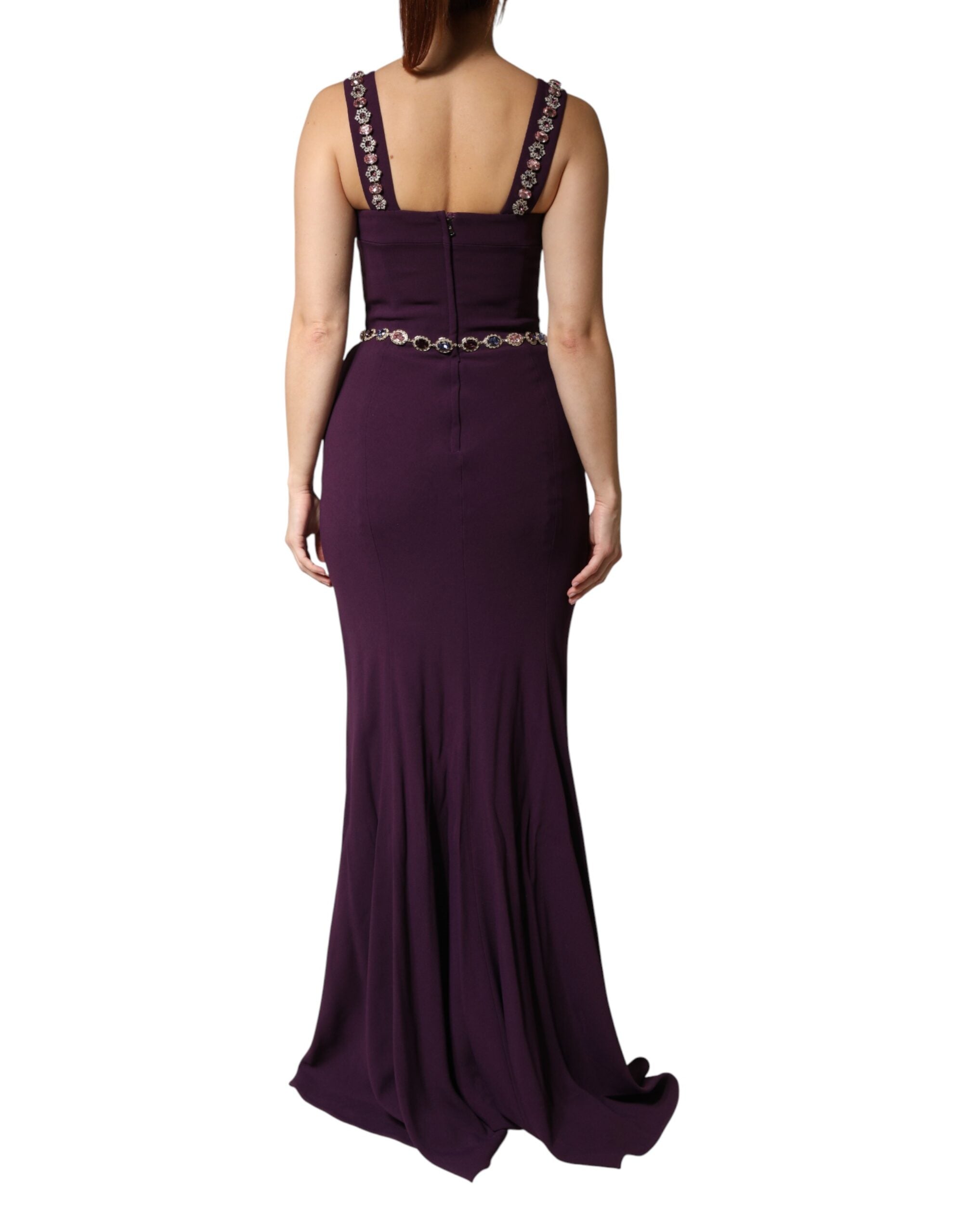 Dolce & Gabbana Violet Embellished Sheath Mermaid Gown Women's Dress (Pre-Owned)