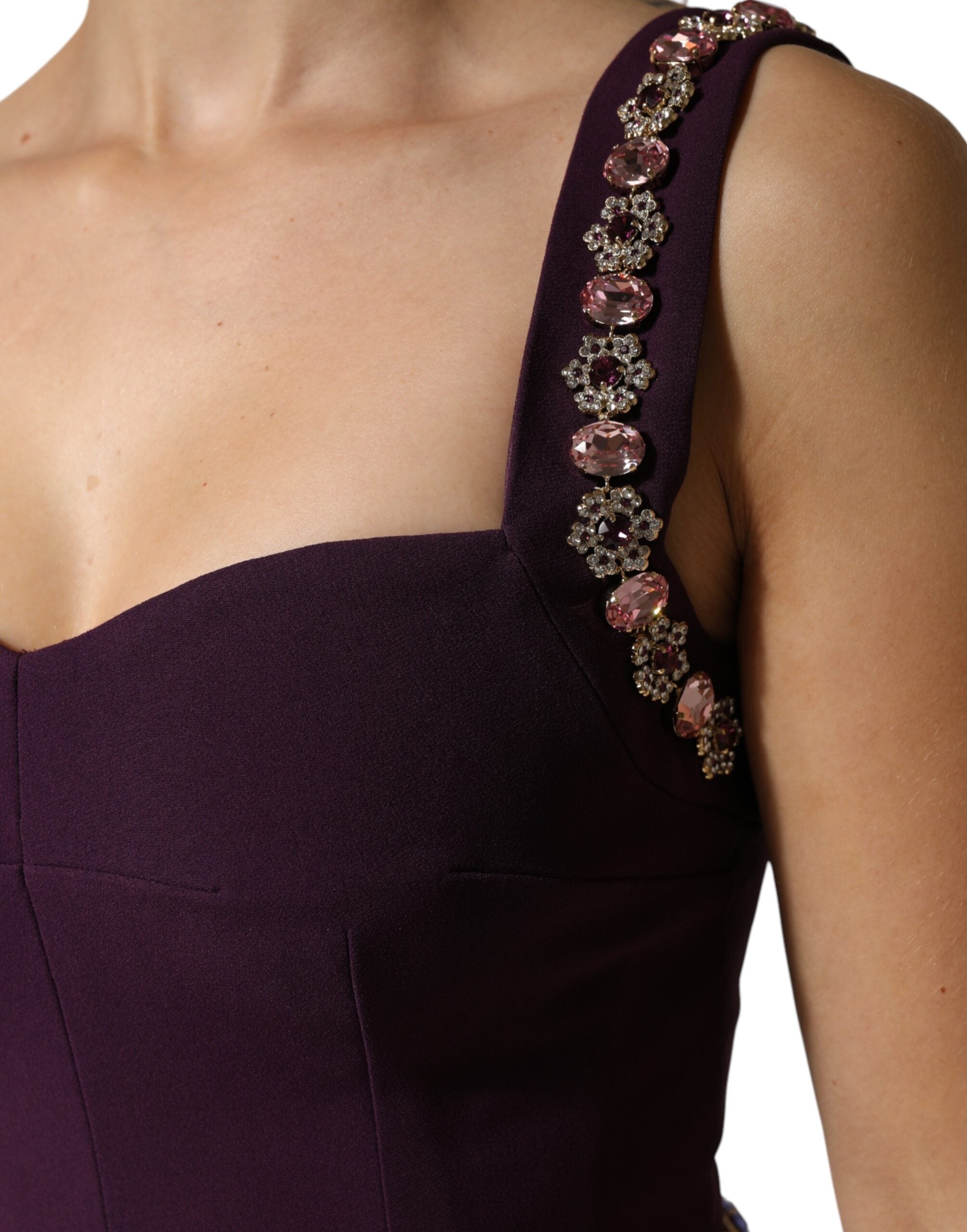 Dolce & Gabbana Violet Embellished Sheath Mermaid Gown Women's Dress (Pre-Owned)