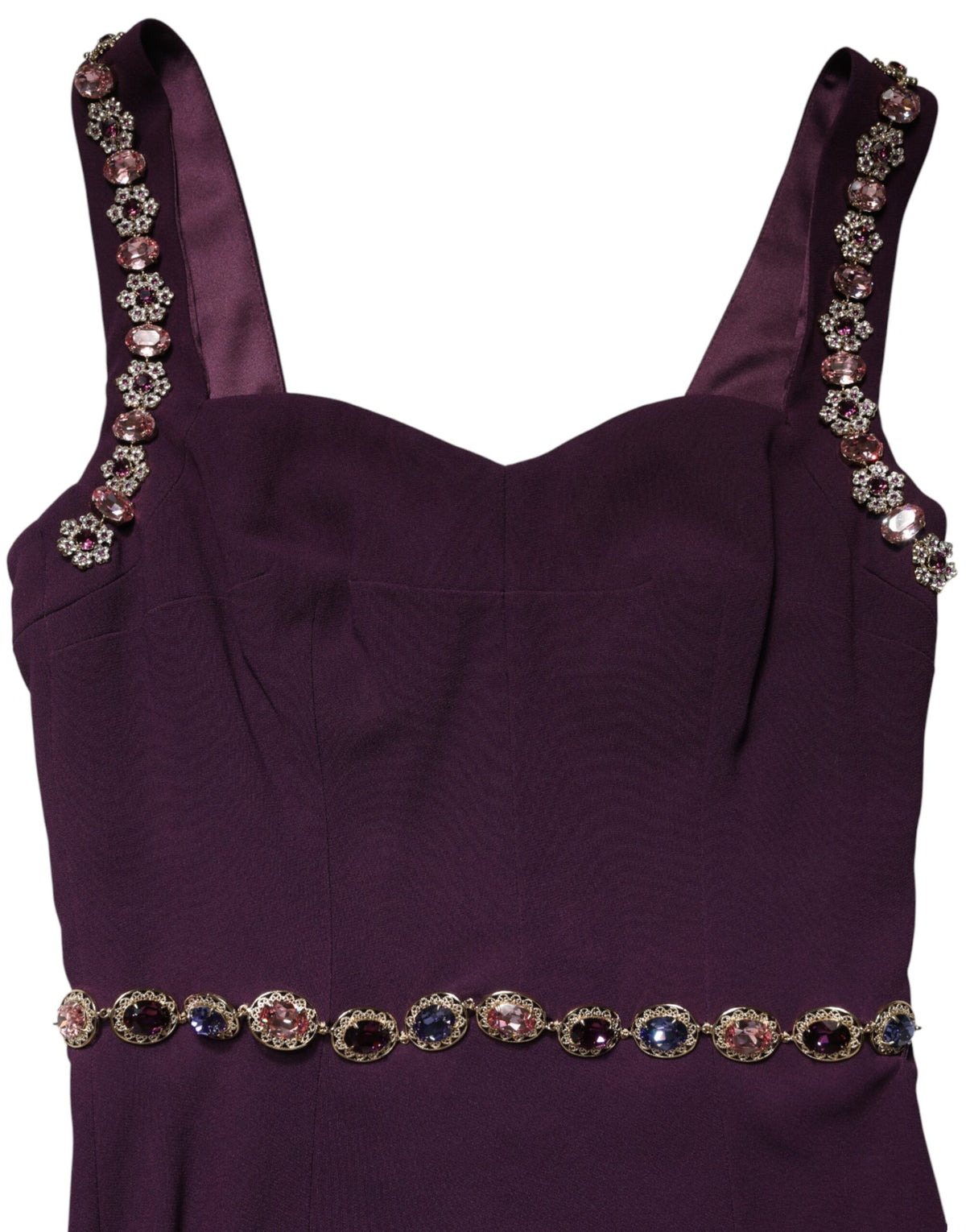 Dolce & Gabbana Violet Embellished Sheath Mermaid Gown Women's Dress (Pre-Owned)