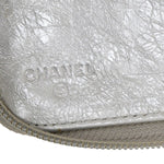 Chanel Zip Around Wallet Silver Leather Wallet  (Pre-Owned)
