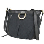 Gucci Abbey Black Canvas Shoulder Bag (Pre-Owned)