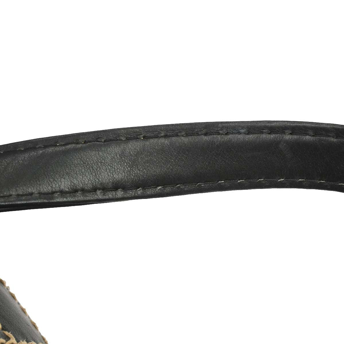 Chanel Surpique Zip Around Satchel Quilted Leather Black Leather Handbag (Pre-Owned)
