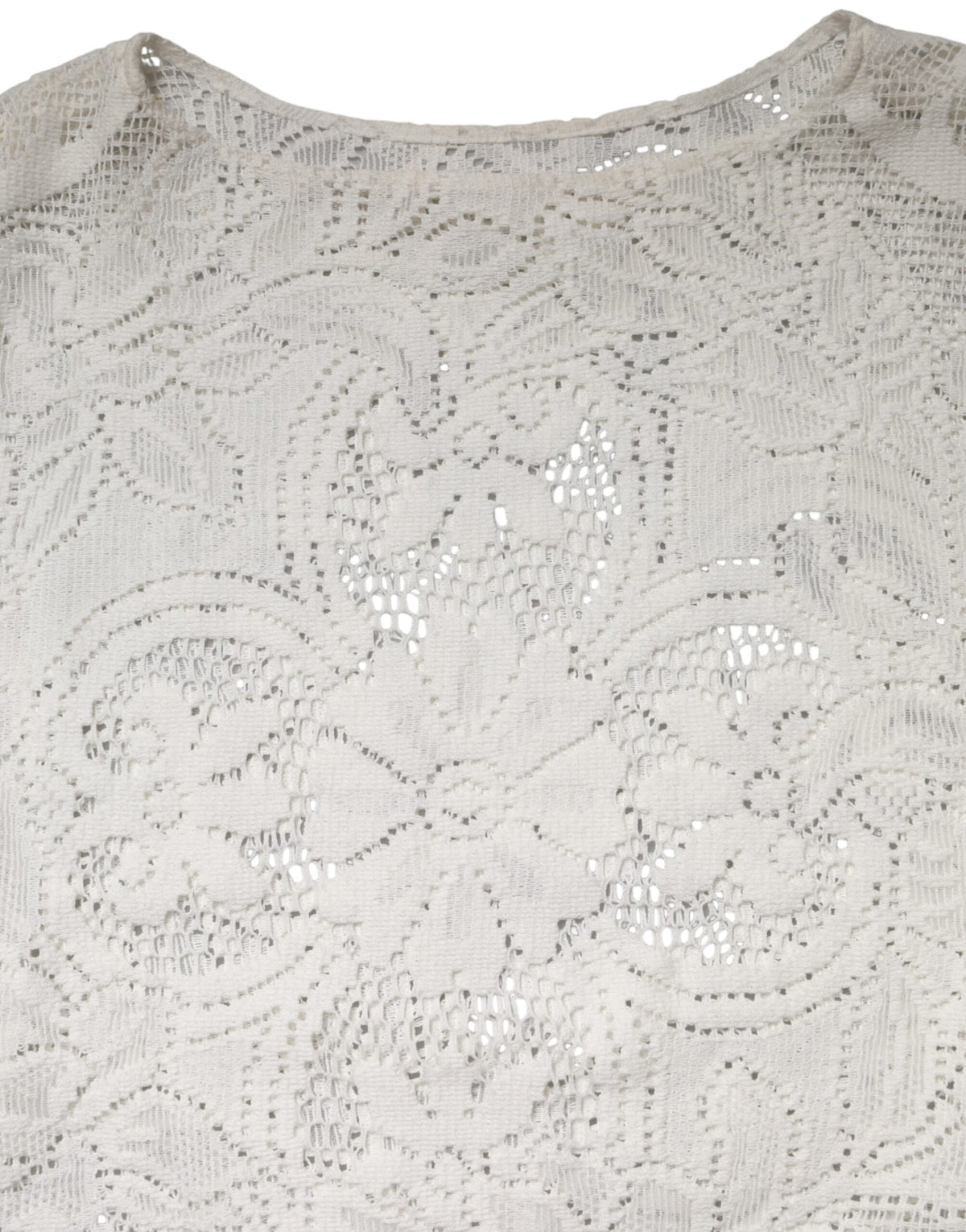 Dolce & Gabbana White Embroidery Lace Cotton Blouse Women's Top