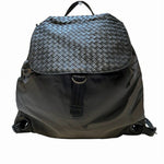 Bottega Veneta Intrecciato Black Synthetic Backpack Bag (Pre-Owned)