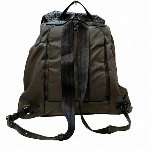 Bottega Veneta Intrecciato Black Synthetic Backpack Bag (Pre-Owned)