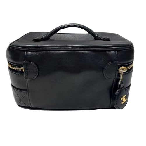 Chanel Vanity Black Canvas Handbag (Pre-Owned)