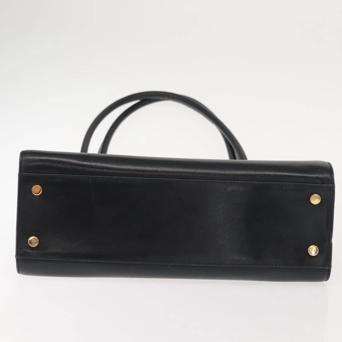 Salvatore Ferragamo Gancini Leather Navy Leather Shoulder Bag Bag (Pre-Owned)
