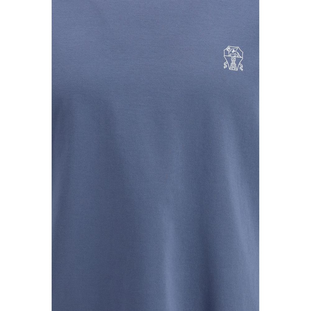 Brunello Cucinelli Blue Cotton Men's T-Shirt