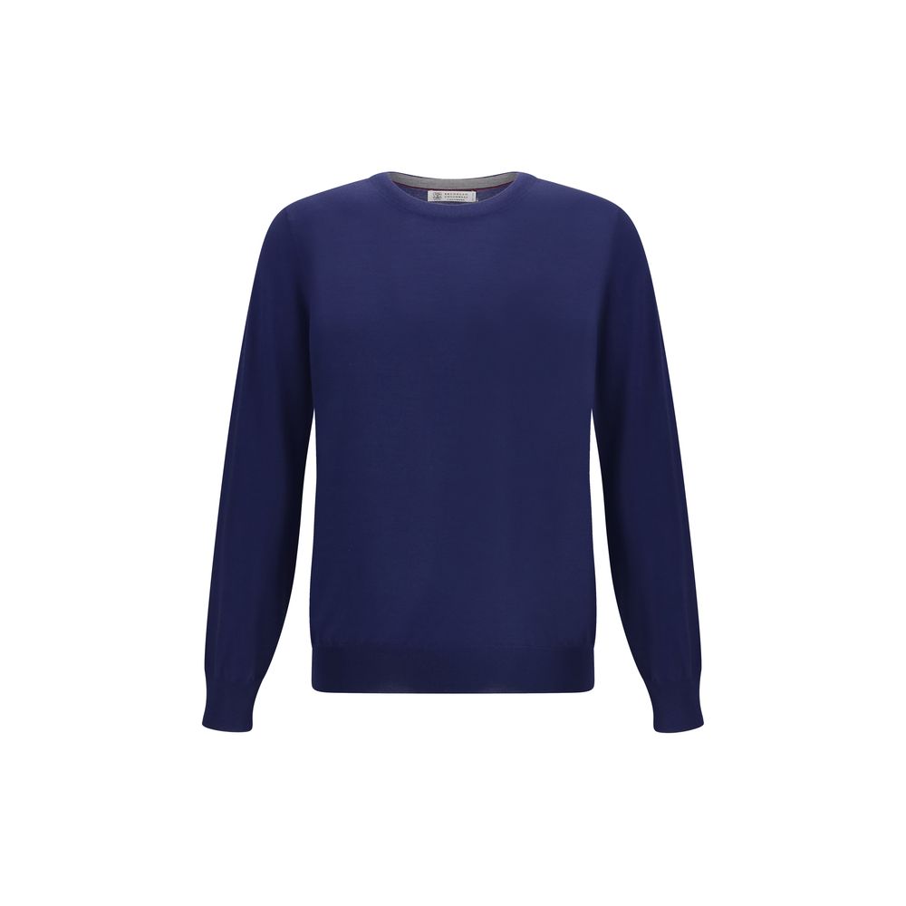 Brunello Cucinelli Blue Wool Oves Aries Men's Sweatshirt