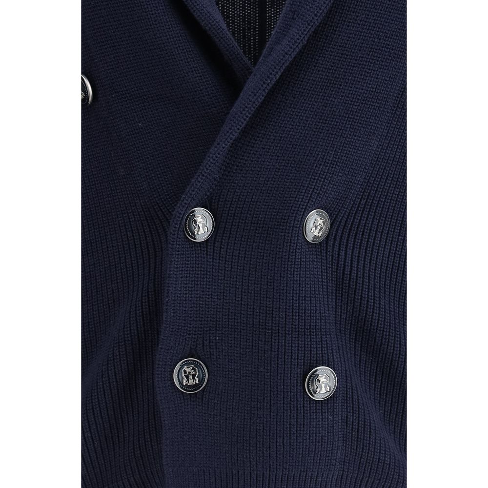 Brunello Cucinelli Blue Cotton Men's Cardigan
