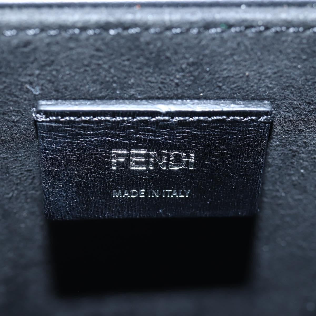 Fendi Logo Vertical Box Leather Black Leather Shoulder Bag Bag (Pre-Owned)