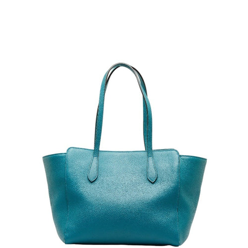 Gucci Shima Line Turquoise Leather Tote Bag (Pre-Owned)