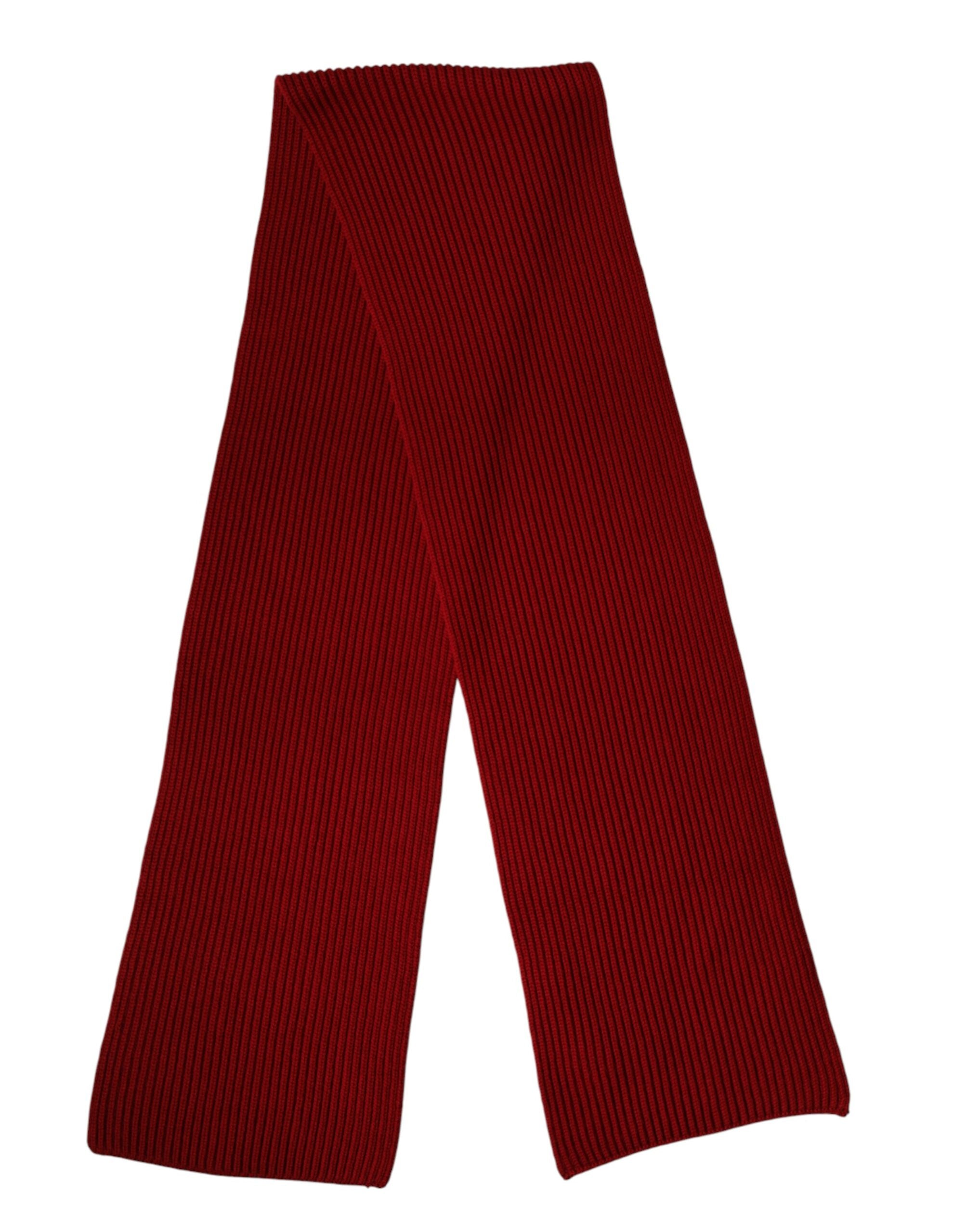 Dolce & Gabbana Red Wool Knitted Neck Wrap Shawl Men Men's Scarf