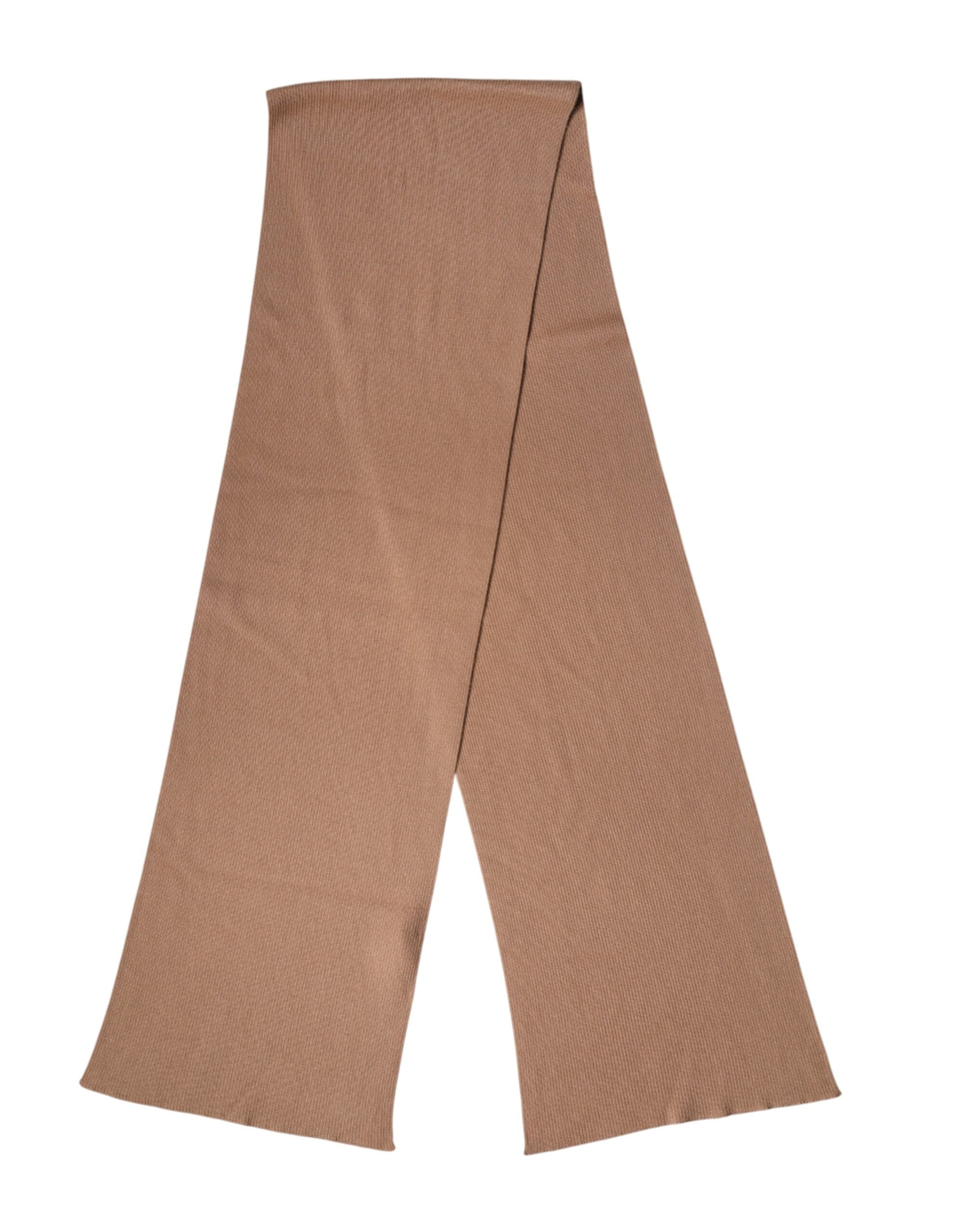 Dolce & Gabbana Brown Cashmere Knitted Neck Wrap Shawl Men's Scarf