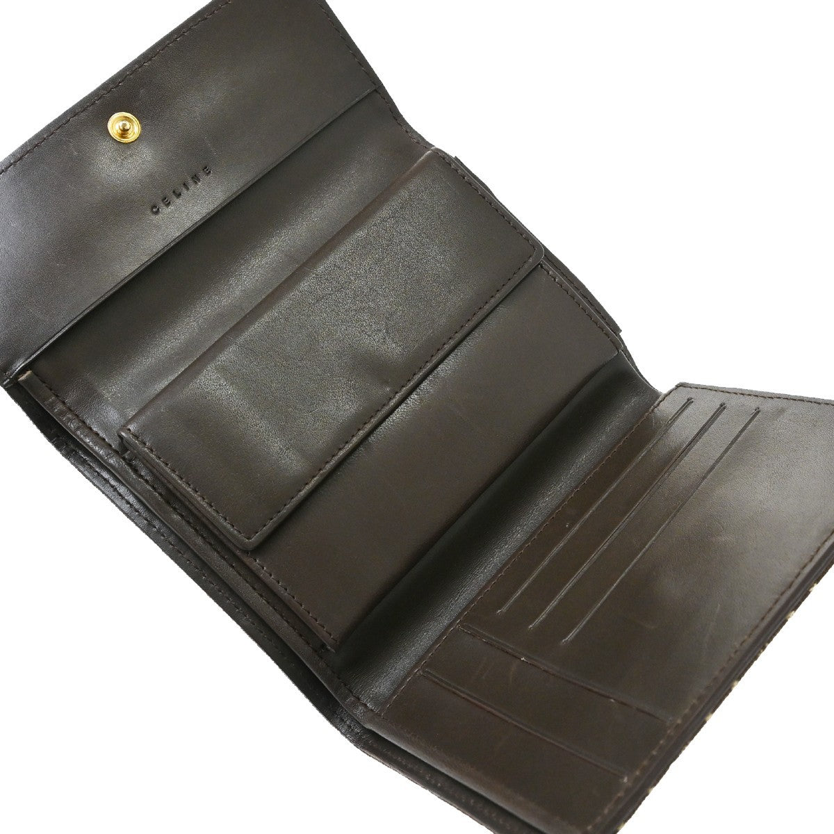 Celine Trifold C Macadam Brown Canvas Wallets Accessory (Pre-Owned)