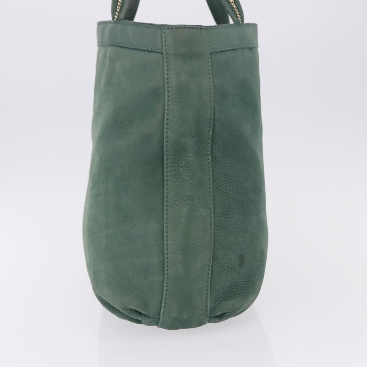 Fendi Vintage Pequin Coated Canvas Green Leather Shoulder Bag Bag (Pre-Owned)