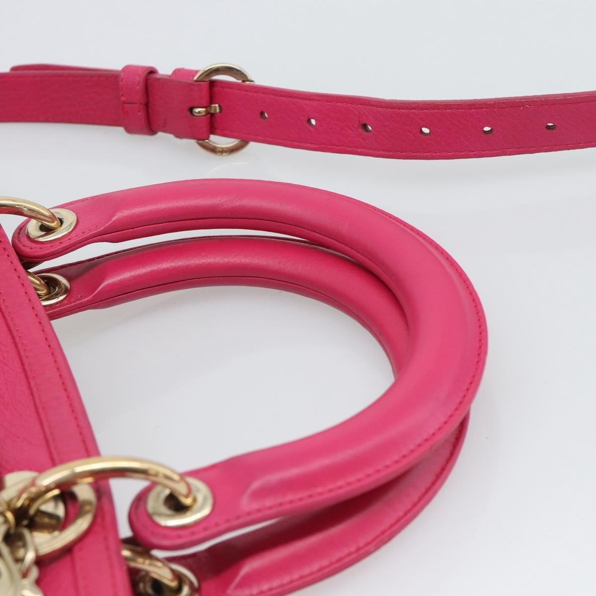 Christian Dior Granville Satchel Leather Pink Leather Handbag (Pre-Owned)