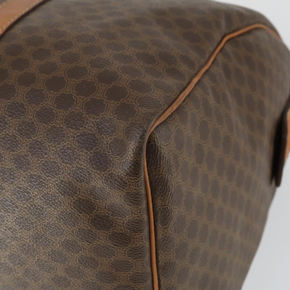 Celine Vintage Macadam Boston Canvas And Leather Brown Pvc Travel Bag Bag (Pre-Owned)