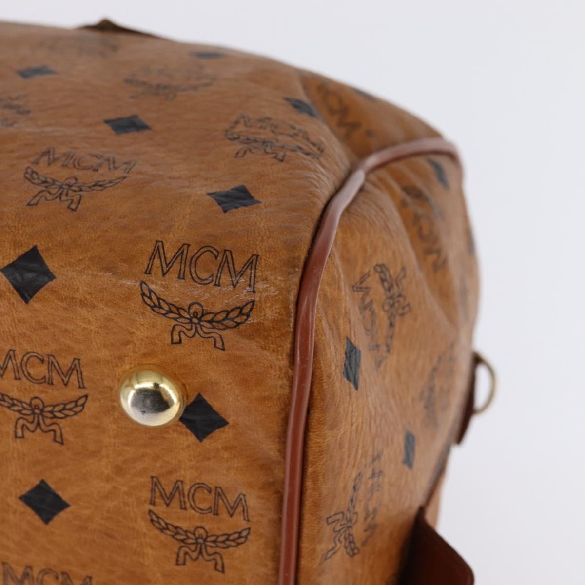 MCM Visetos Logogramme Leather Brown Leather Handbag (Pre-Owned)