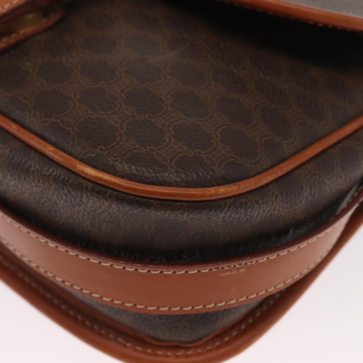 Celine Macadam Shoulder Canvas Brown Canvas Crossbody Bag Bag (Pre-Owned)