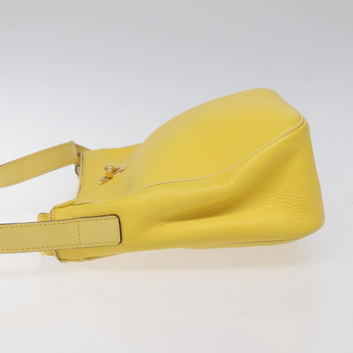 Celine Vintage Leather Yellow Leather Shoulder Bag Bag (Pre-Owned)