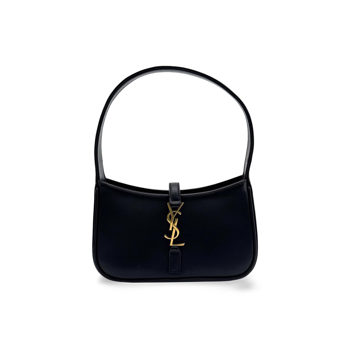 Saint Laurent Le 5 A 7 Hobo Leather Black Leather Shoulder Bag Bag (Pre-Owned)