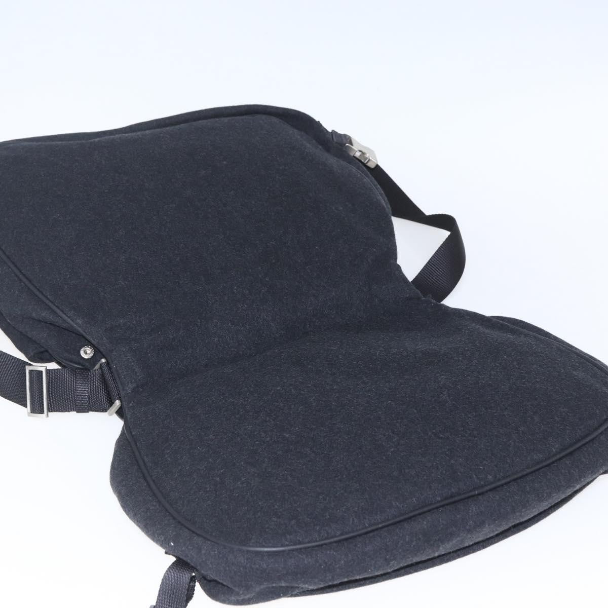 Prada Shoulder Wool Black Wool Shoulder Bag Bag (Pre-Owned)