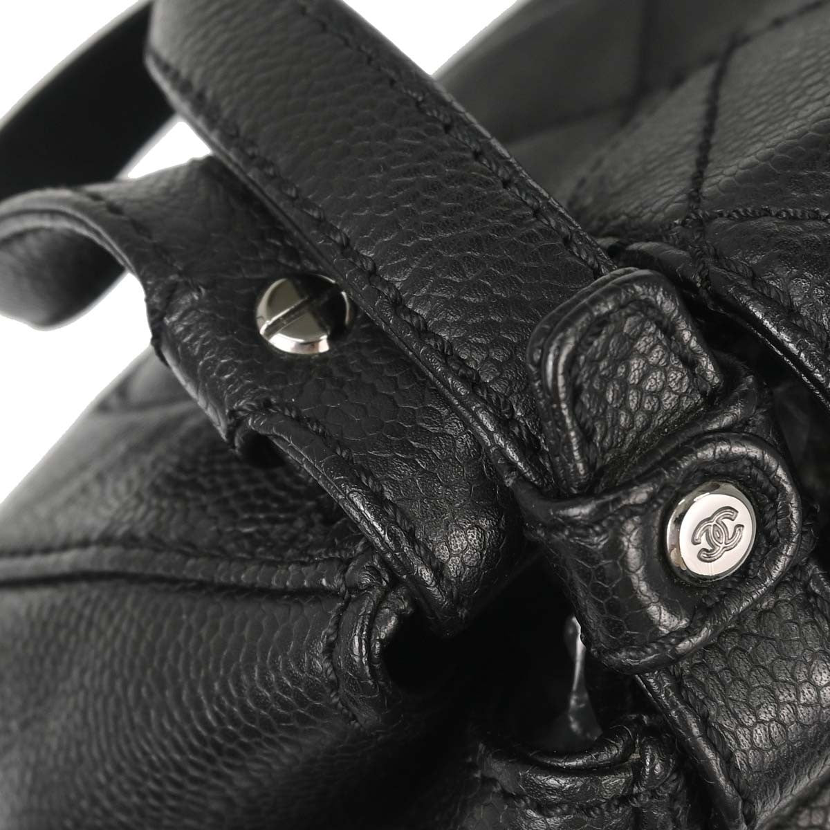 Chanel Mademoiselle Lock Quilted Caviar Black Leather Shoulder Bag Bag (Pre-Owned)