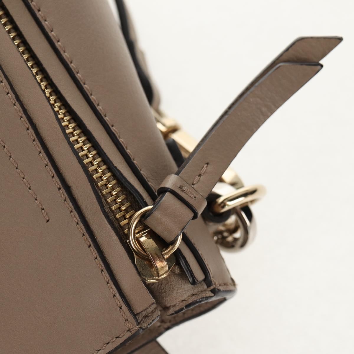 Chloe Faye Leather And Suede Gray Leather Backpack Bag (Pre-Owned)