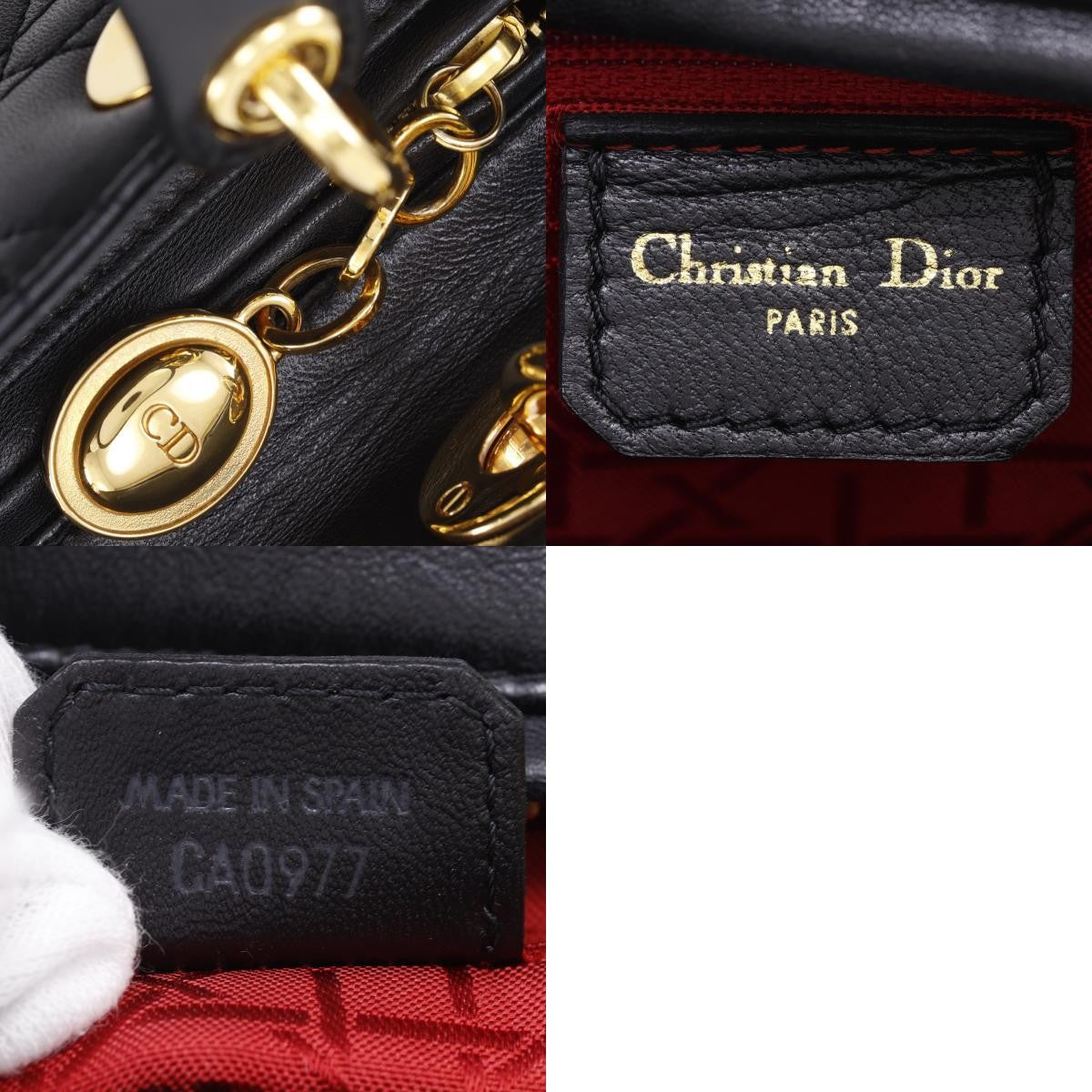 Christian Dior Lady Dior Cannage Black Leather Handbag (Pre-Owned)