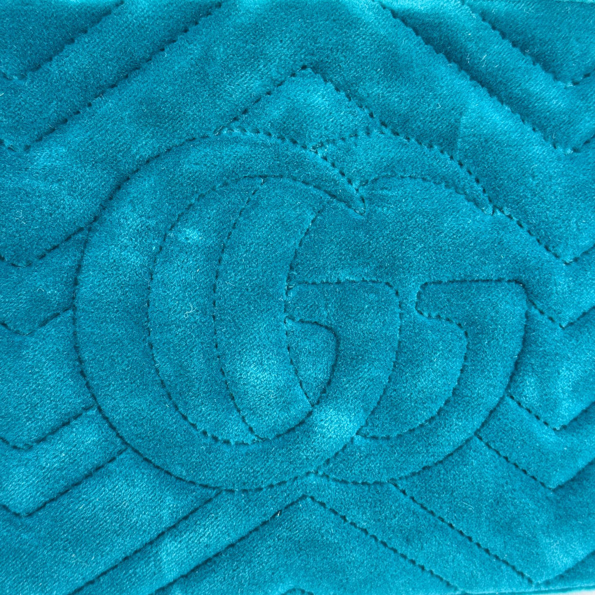 Gucci Gg Marmont Matelasse Velvet Green Velvet Shoulder Bag Bag (Pre-Owned)