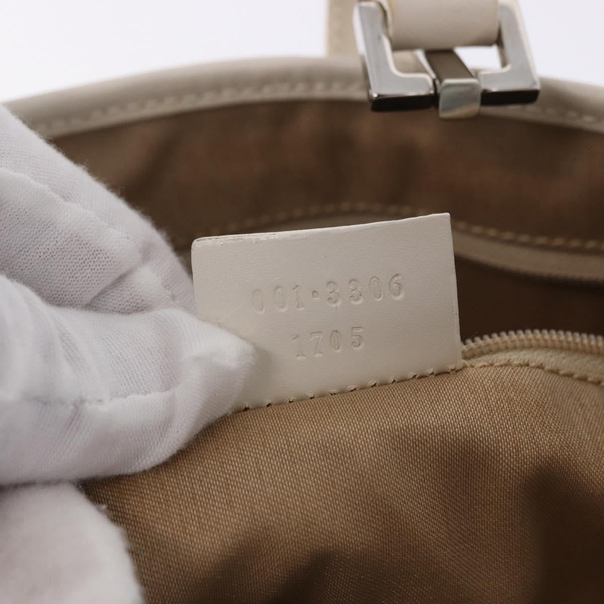 Gucci Jackie Canvas White Canvas Handbag (Pre-Owned)