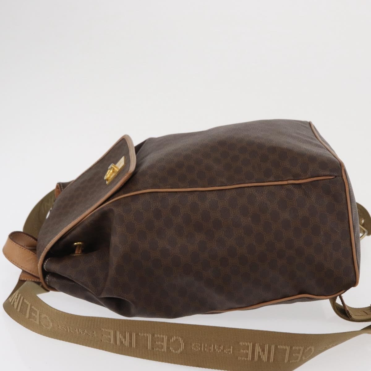 Celine Vintage Macadam Canvas And Leather Brown Canvas Backpack Bag (Pre-Owned)