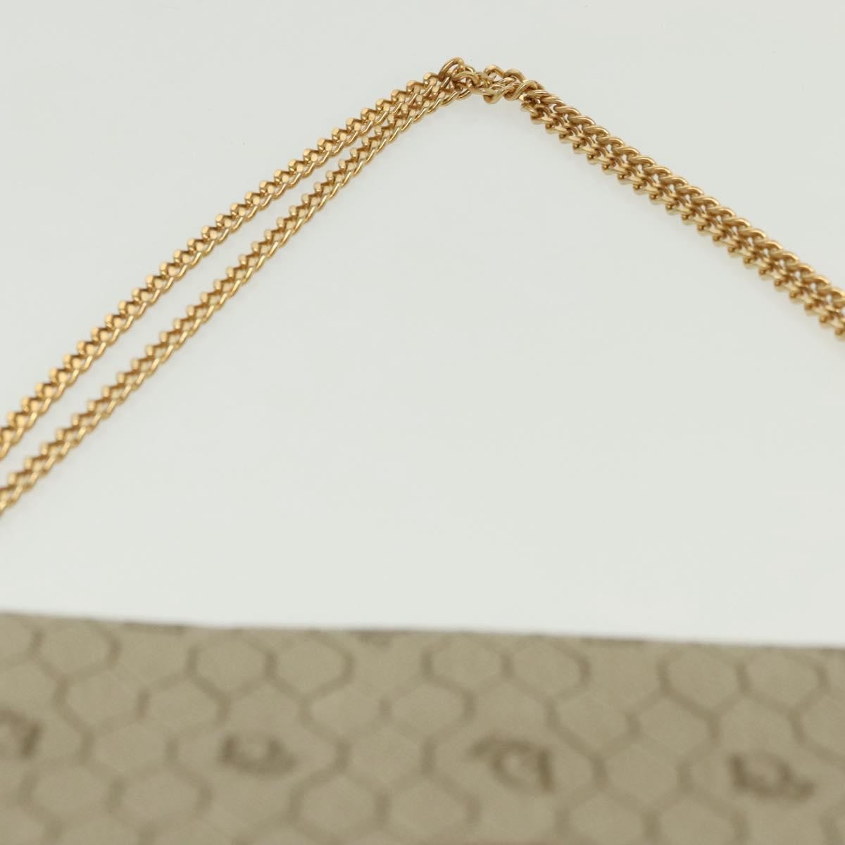 Christian Dior Vintage Honeycomb Chain Canvas Beige Canvas Bag (Pre-Owned)