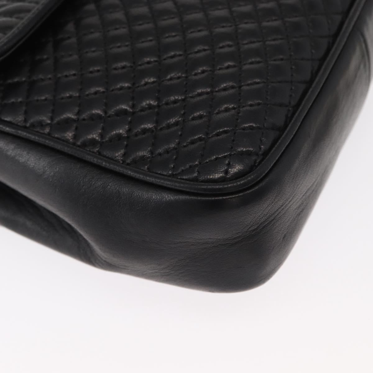 Bally Vintage Chain Quilted Leather Black Leather Shoulder Bag Bag (Pre-Owned)