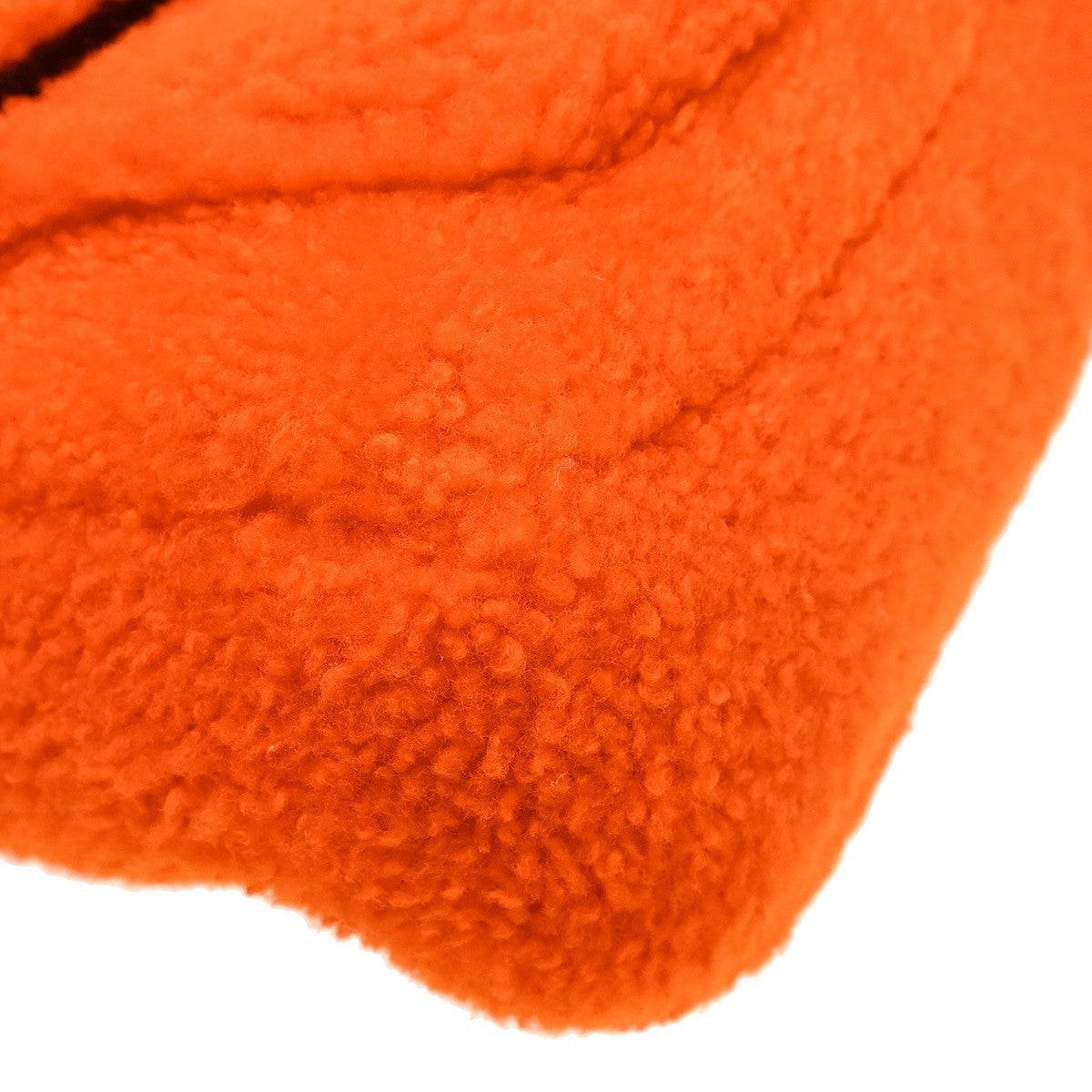 Fendi Be Baguette Flap Shearling Orange Wool Handbag (Pre-Owned)