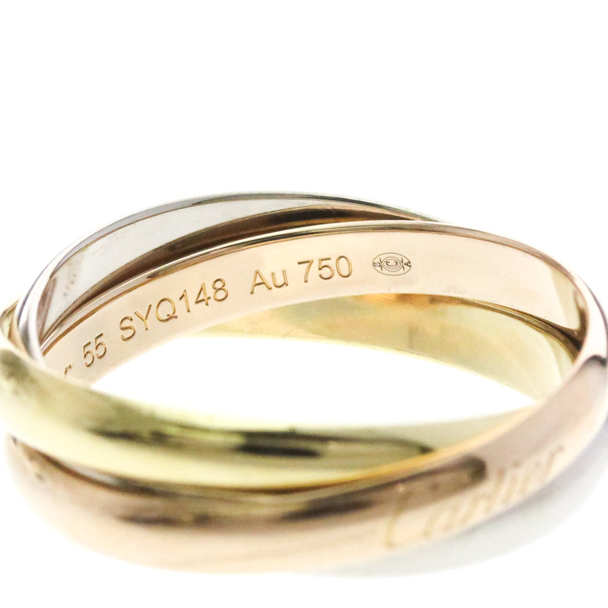 Cartier Trinity 18K Tricolor Gold Gold Gold Ring Jewelry (Pre-Owned)