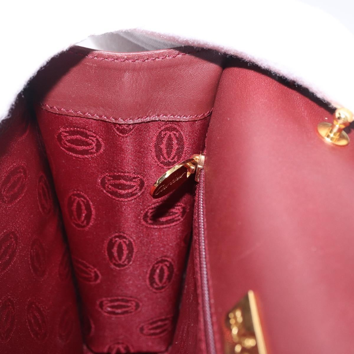 Cartier Must De Cartier Clutch Leather Burgundy Leather Clutche & Pouche Bag (Pre-Owned)