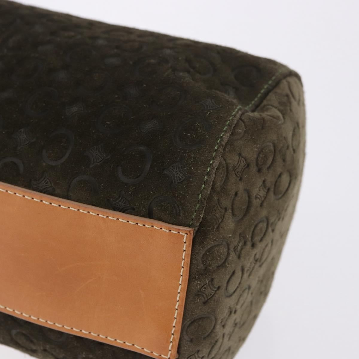 Celine C Macadam Suede And Leather Green Suede Handbag (Pre-Owned)