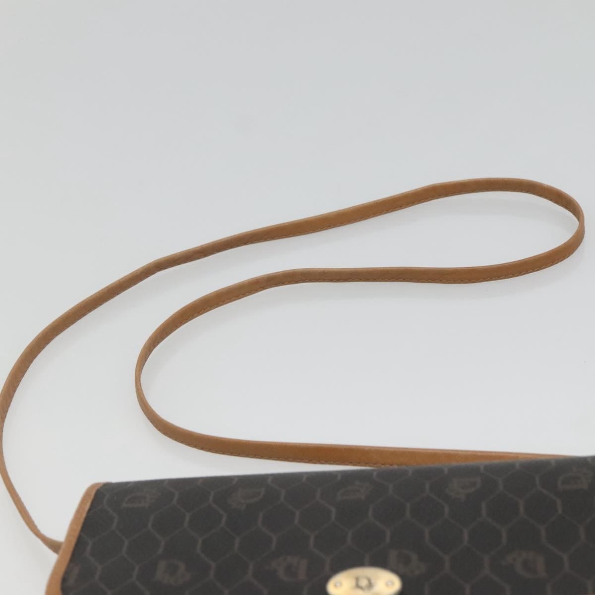 Christian Dior Vintage Honeycomb Flap Coated Canvas Black Canvas Shoulder Bag Bag (Pre-Owned)