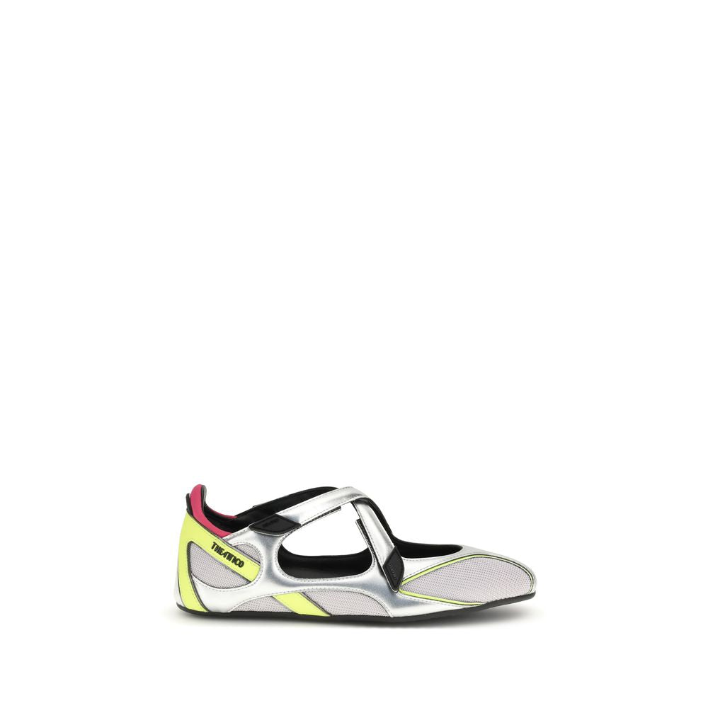The Attico Silver Polyurethane Ballet Women's Flats