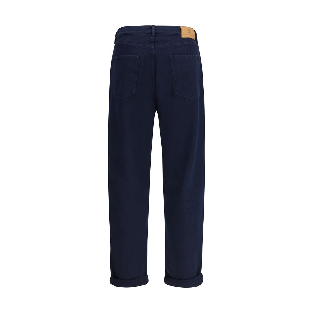 Brunello Cucinelli Blue Cotton Straight-Leg Men's Jeans