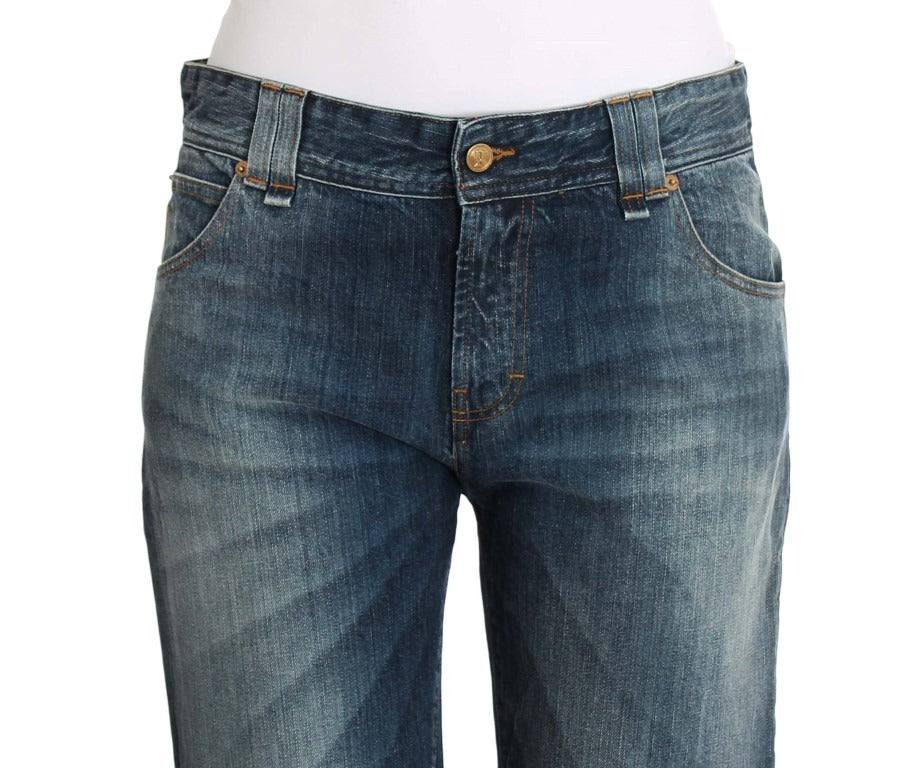 John Galliano Blue Wash Relaxed Fit Cotton Stretch Denim Women's Jeans