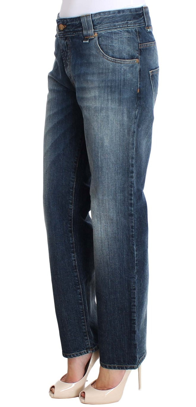 John Galliano Blue Wash Relaxed Fit Cotton Stretch Denim Women's Jeans