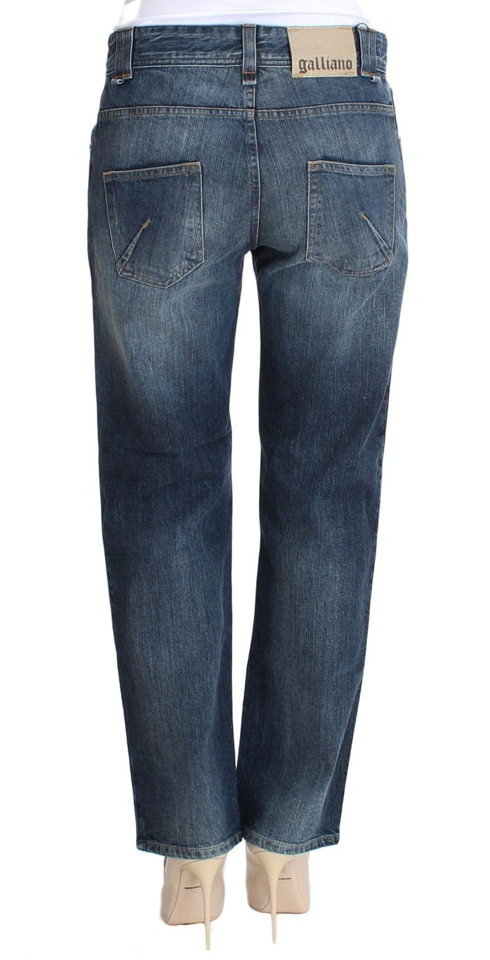 John Galliano Blue Wash Relaxed Fit Cotton Stretch Denim Women's Jeans