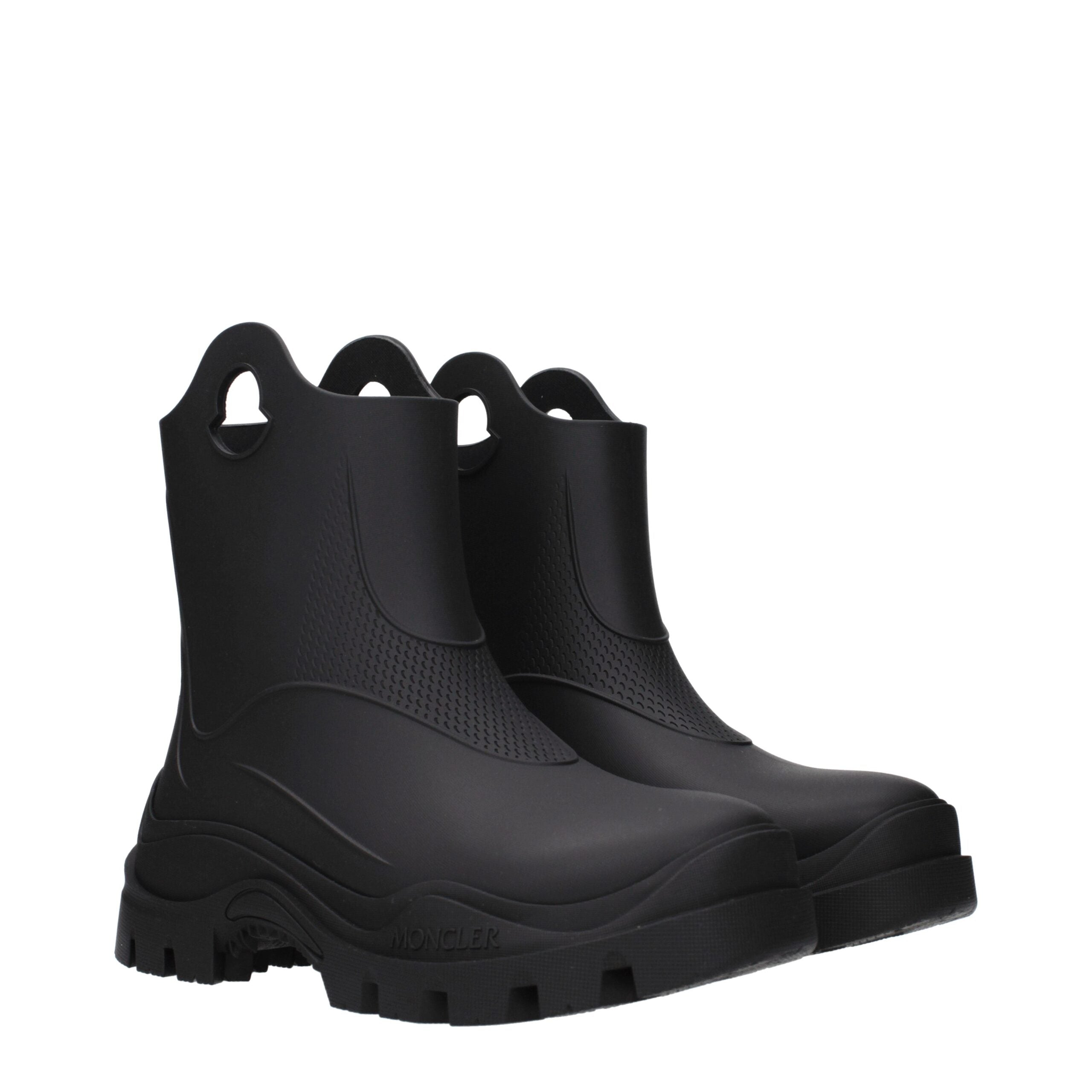 Moncler Black Cotton Ankle Women's Boots