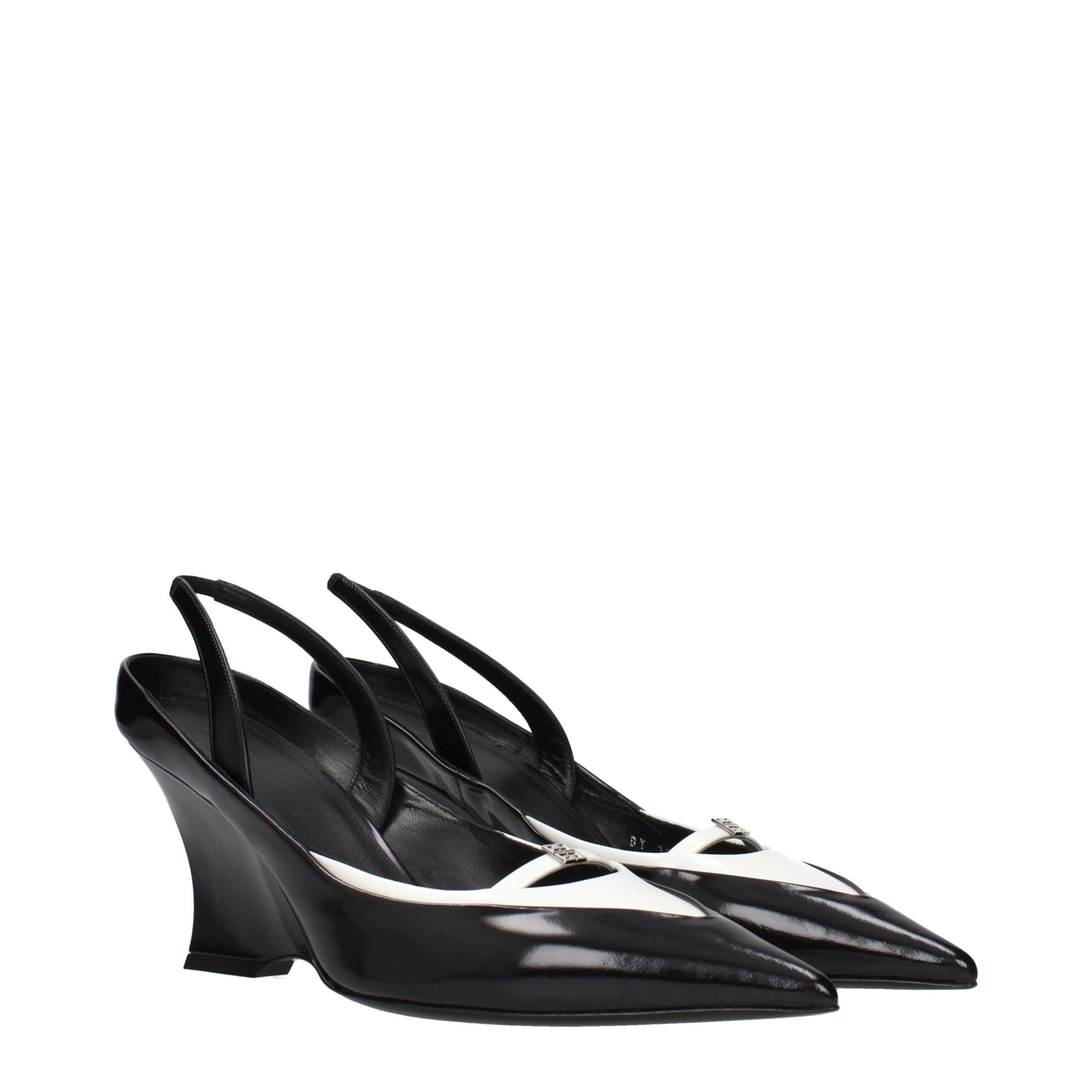 Givenchy Black Leather Wedge Women's Sandals