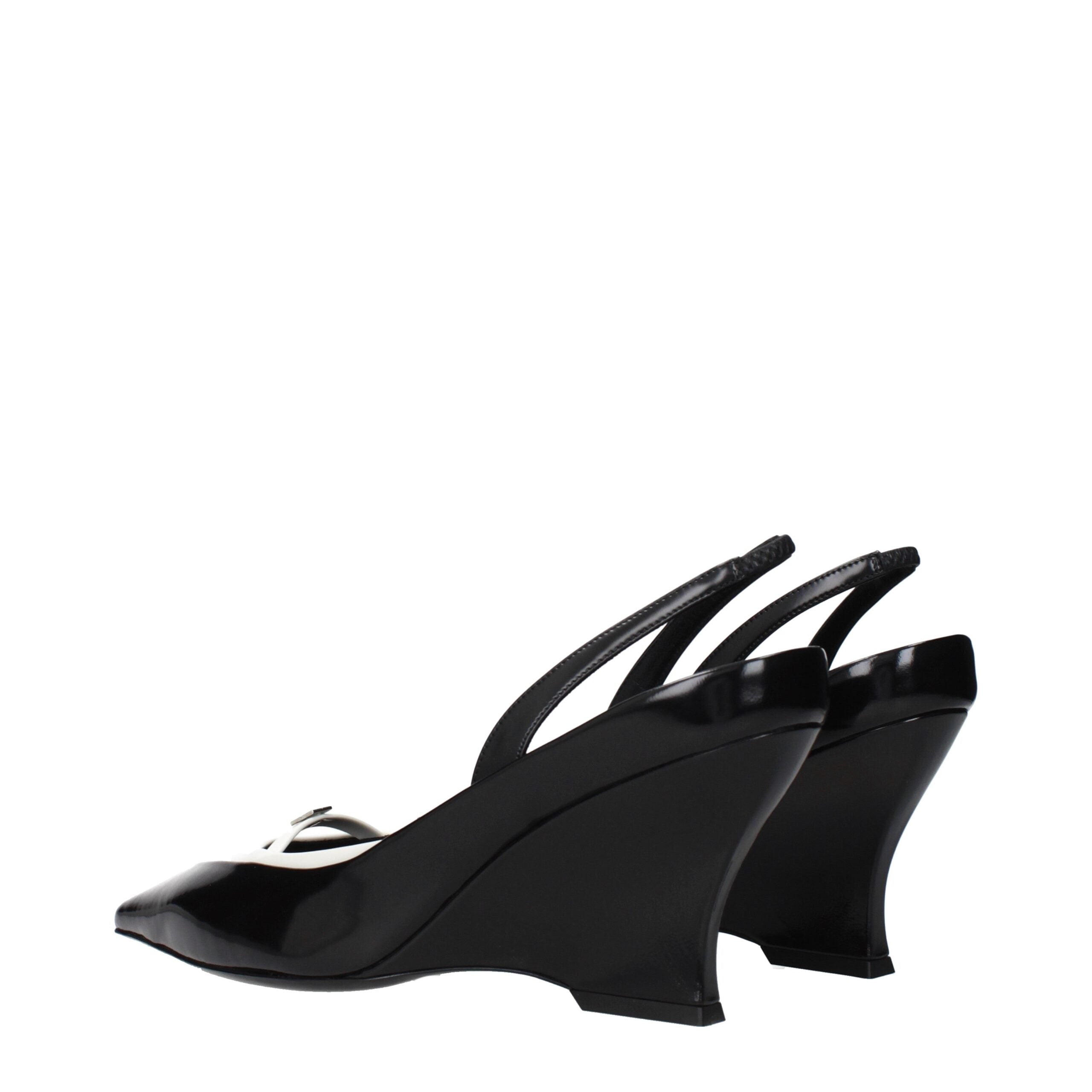 Givenchy Black Leather Wedge Women's Sandals