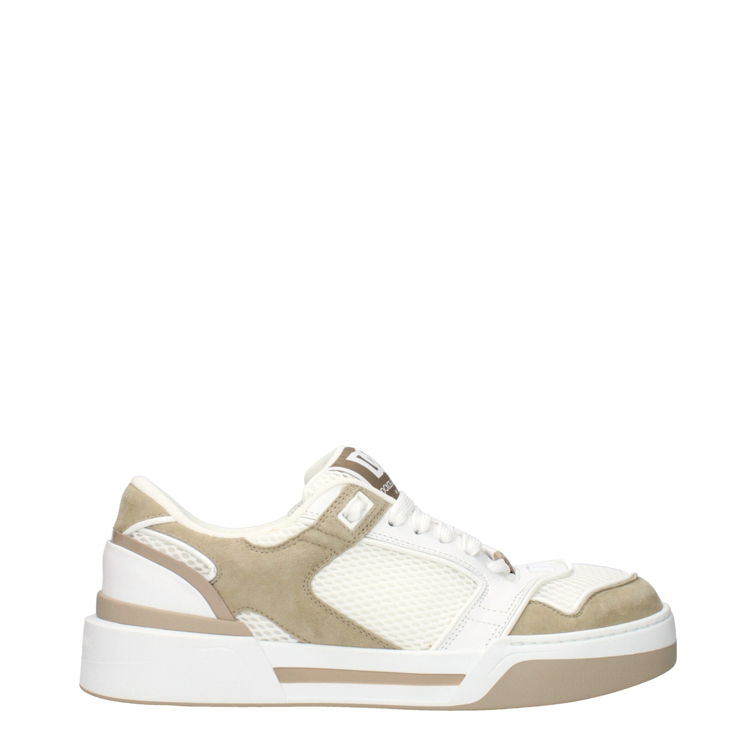 Dolce & Gabbana White Fabric Low Top Men's Sneakers